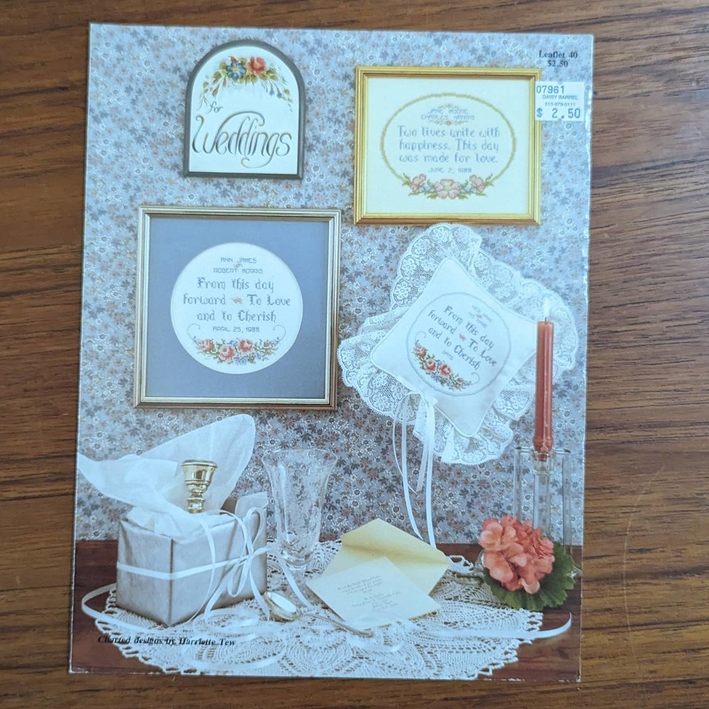 Wedding Cross Stitch Pattern Pamphlet 1988